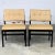 Handsome pair of Hibriten Chair Co. side chairs. Their great geometric wooden frames have been blackened with dye and they...