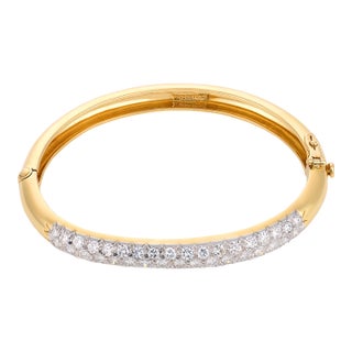 David Webb 2.50 Carat Diamond Platinum and 18k Yellow Gold Bracelet For Sale