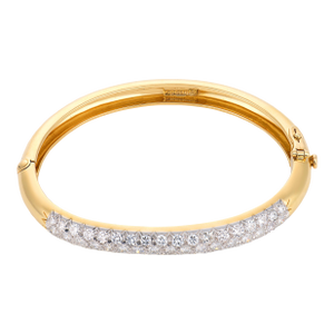 David Webb 2.50 Carat Diamond Platinum and 18k Yellow Gold Bracelet