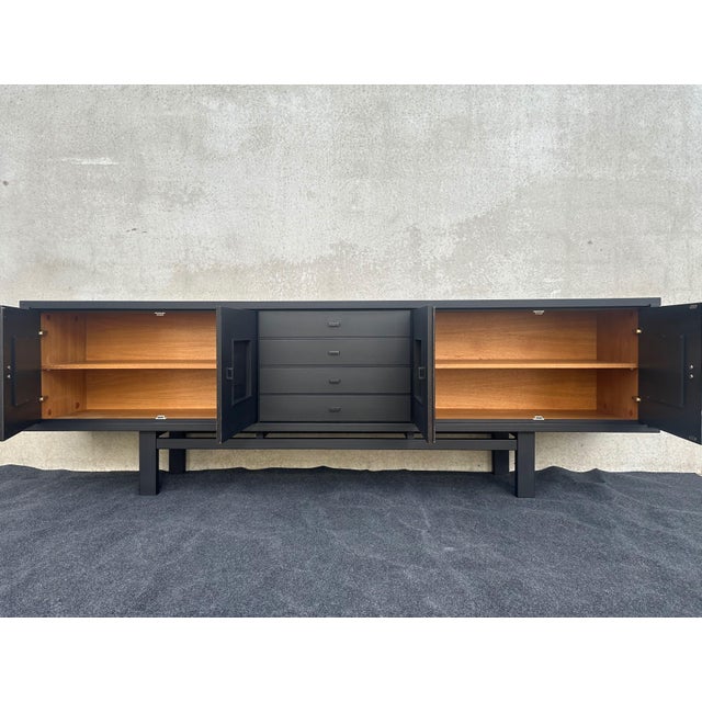 Vintage Brutalist Black Stained Oak Sideboard from De Coene, 1960s For Sale - Image 9 of 18