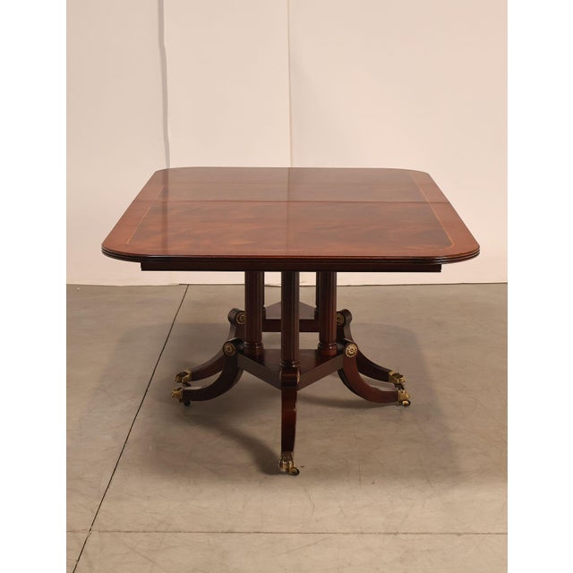 Henkel Harris Regency Style Mahogany Double Pedestal Dining Table For Sale - Image 16 of 18
