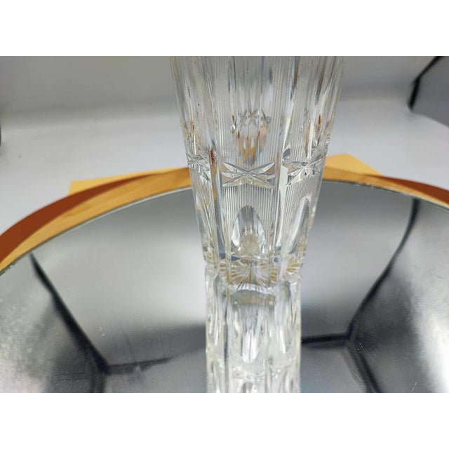 Crystal vase, Julia glassworks, Polish, vintage 50s-70s, dimensions: height 26 cm, diameter 9.5 cm.