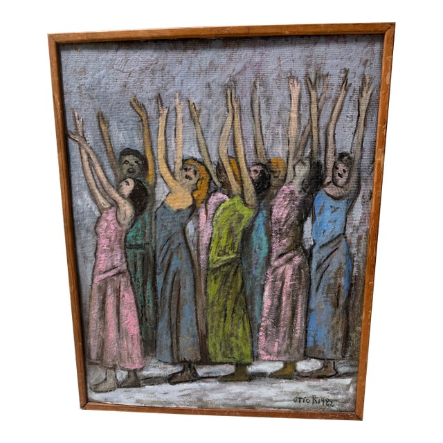 Oil Painting of Women Dancing by Artist Otto Rothenberg (American, 1893-1992) For Sale