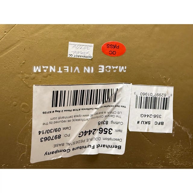 Bernhardt Jet Set Double Pedestal Extension Dining Table, Caviar For Sale - Image 9 of 9