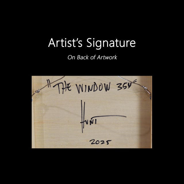 The Window 354 - Modern Shiny Resin Minimalist Purple & Yellow Two Tone Original Artwork by Ricky Hunt For Sale - Image 9 of 9