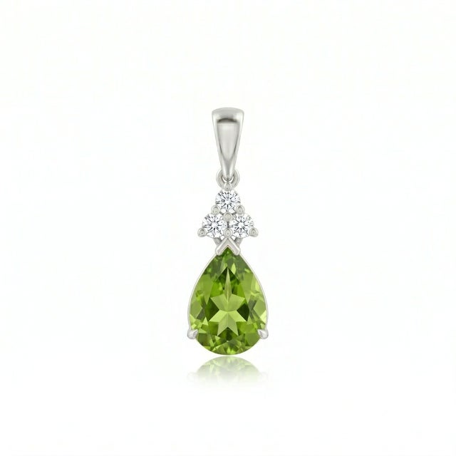 Not Yet Made - Made To Order Dainty Peridot & Cubic Zirconia 925 Silver Pendant, August Birthstone Pendant For Sale - Image 5 of 7