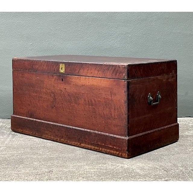 Wood Vintage Cedar Lined Ships Trunk For Sale - Image 7 of 12