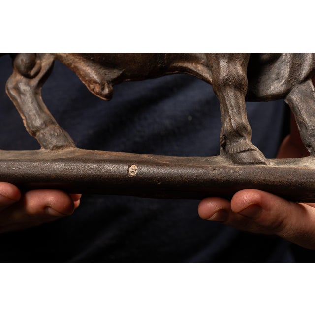 Early 20th Century Cast Iron Butcher Shop Bull Finial For Sale In Chicago - Image 6 of 6