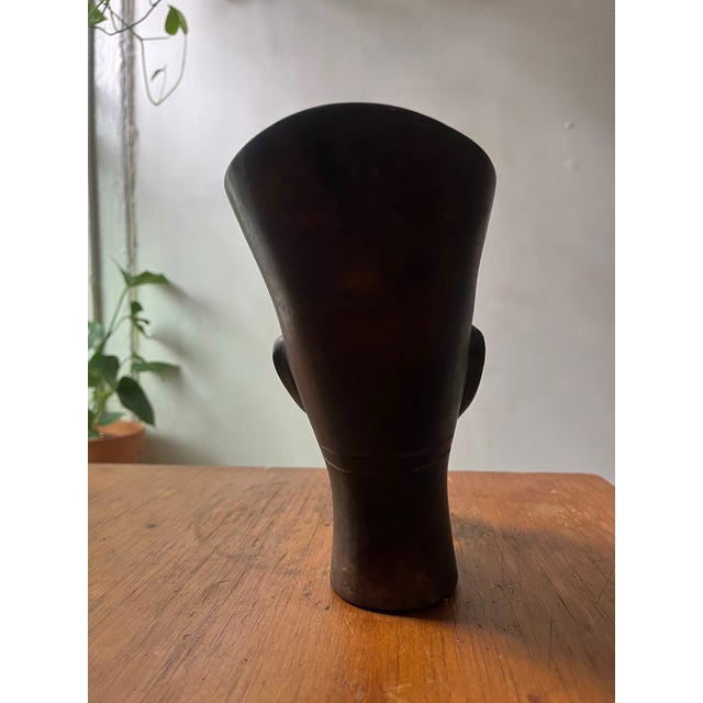 Beautiful Vintage Egyptian Busts Handcarved Stone Bookends Pair For Sale - Image 4 of 12