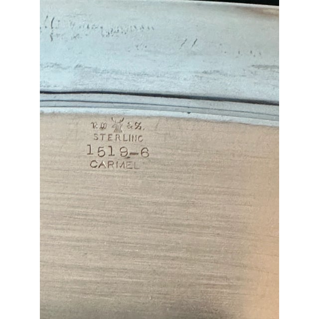 Oval bread tray. Wallace sterling silver in the Carmel pattern. C monogram. #1519-6. 12 1/2" x 6" 195 grams. Overall good...