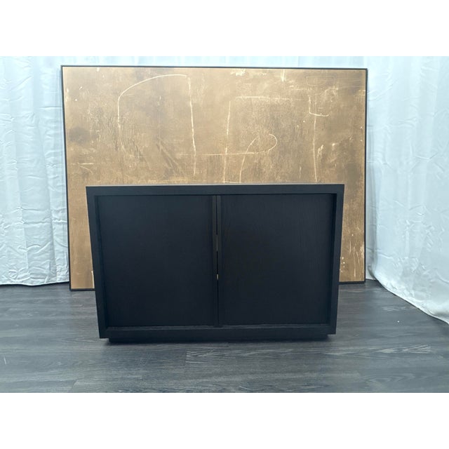Rh Restoration Hardware Bezier Sideboard – 48" 2-Door Black Oak / Bronze | American White Oak | Designed by the Van Thiels For Sale - Image 18 of 18