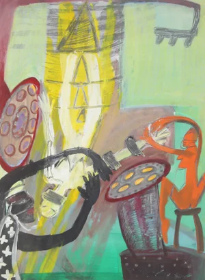 Dagmar Jelínková, Operating Room, 1990s, Tempera, Watercolor, Pastel & Pencil on Paper, Framed