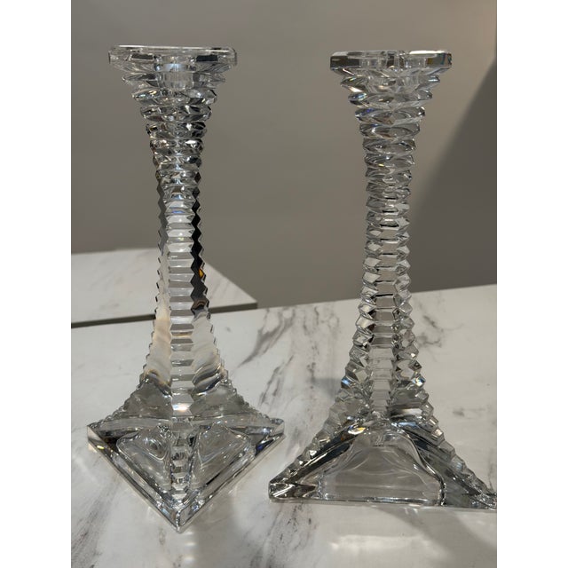 Hard to find collectible two 24% Lead Crystal Candlesticks by Crystal Glass Industries AA19-LD11943 Condition: Used and in...