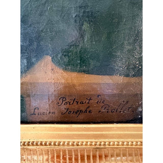 19th Century 19th Century French School Portrait of a Young Gentleman With Butterflies For Sale - Image 5 of 5