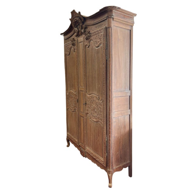 French Country 19th C French Country Armoire (Norman Style De Bayeux), Converted Into a Dry Bar For Sale - Image 3 of 17