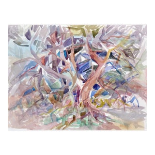 Abstracted Forest Landscape by Virginia J Hughins For Sale