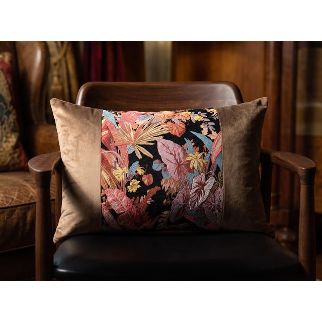 Tropical Mocha Velvet Cushion Cover For Sale - Image 13 of 16