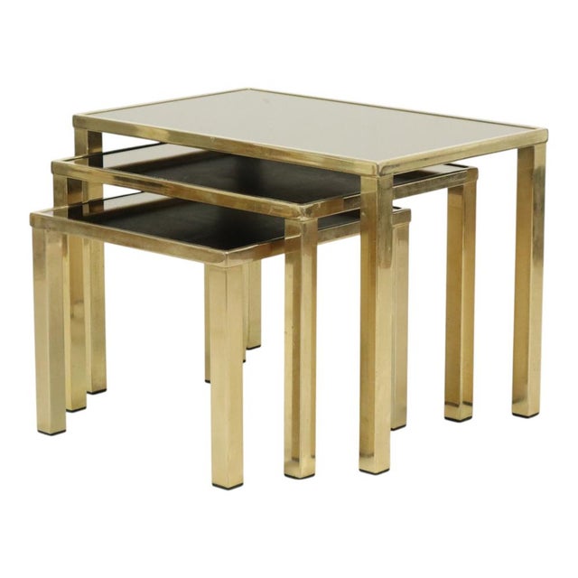 1970s Hollywood Regency Nesting Tables from Belgo Chrome, 1970s, Set of 3 For Sale - Image 5 of 16
