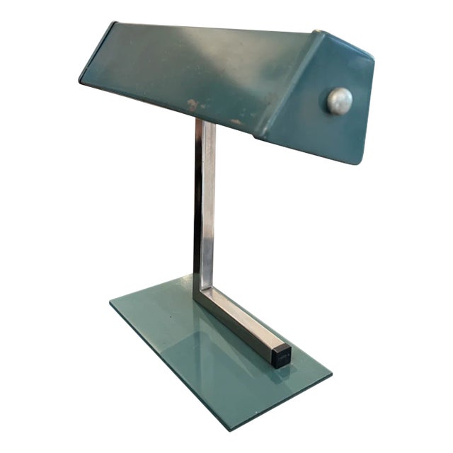 Small French Green Bankers Lamp, 1960s For Sale