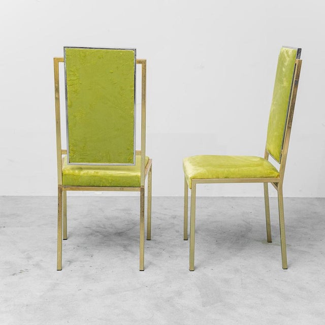 Vintage Chairs in Silver and Gold Metal, 1970s, Set of 4 For Sale - Image 3 of 12