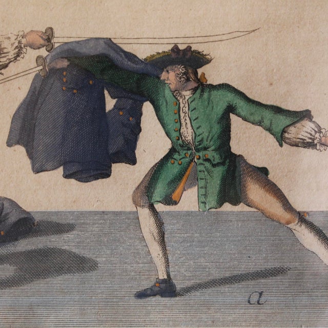 Set of Eight Finely Framed Fencing Engravings, Pierre Jacques François Girard, Ca. 1740 For Sale - Image 12 of 12