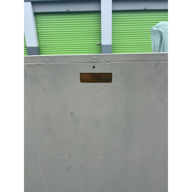 Wood Julia Gray Hand-Painted Designer Nightstand For Sale - Image 7 of 7