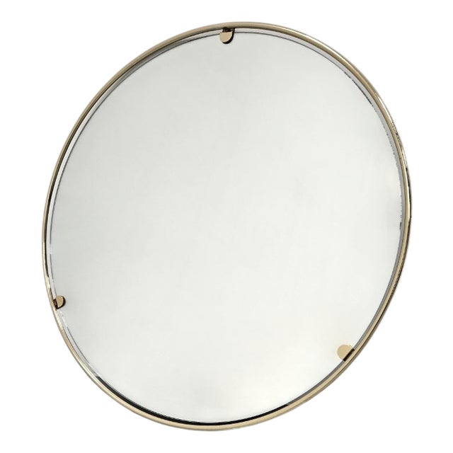 Italian Brass Wall Mirror, 1960s For Sale