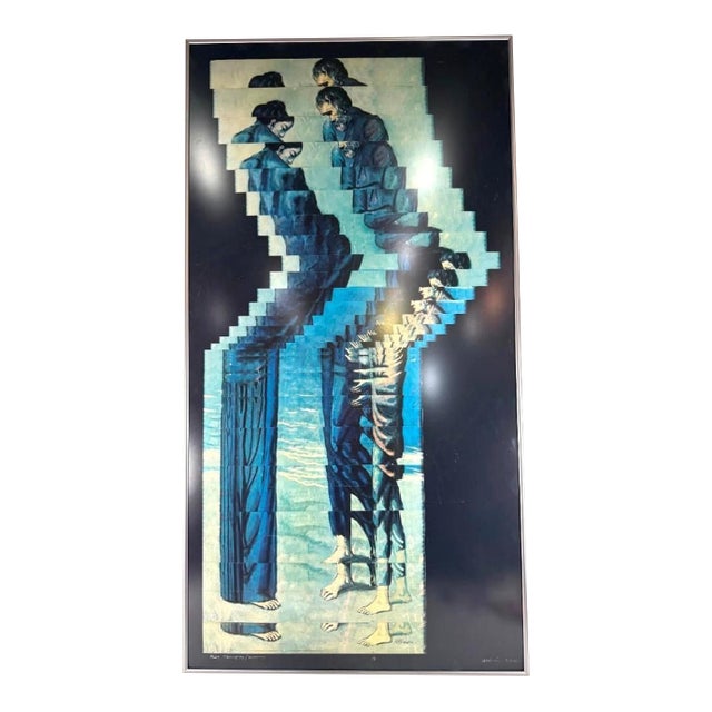 "Blue Tragedy/Warped" #1/5 — Framed Collage, Herbert Simon 2008 For Sale