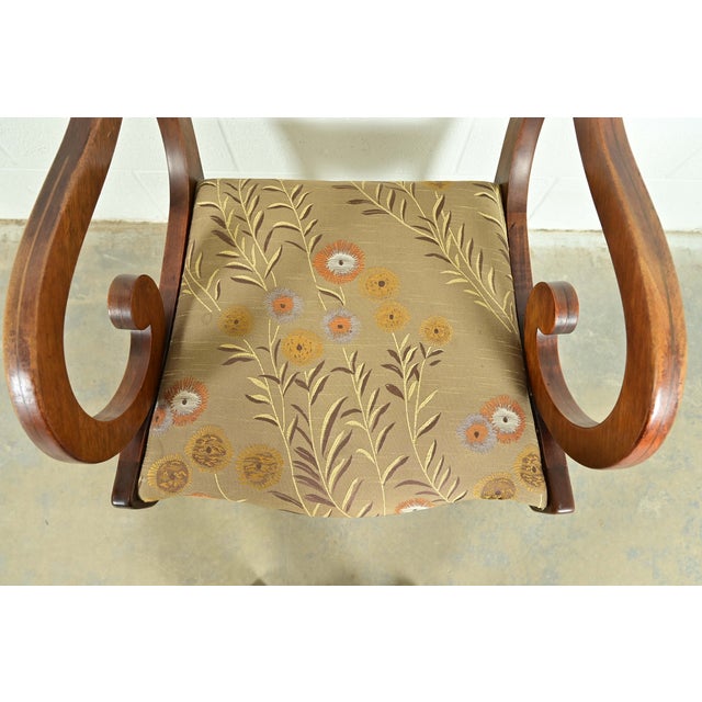 Wood Kindel Furniture Style Regency Carved Solid Mahogany Armchairs, Pair For Sale - Image 7 of 14