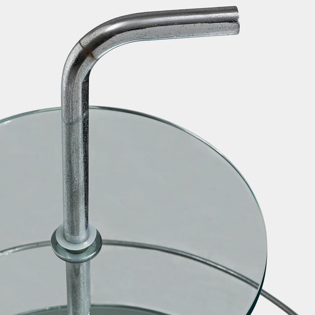 Postmodern Bottle Holder Trolley with Mirror and Glass Shelves, 1990s For Sale - Image 3 of 4