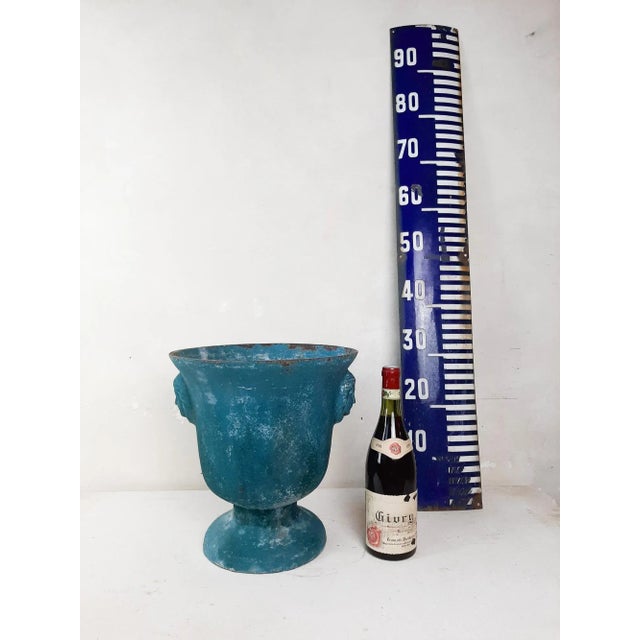 Antique Enamelled Cast Iron Vase For Sale - Image 10 of 11