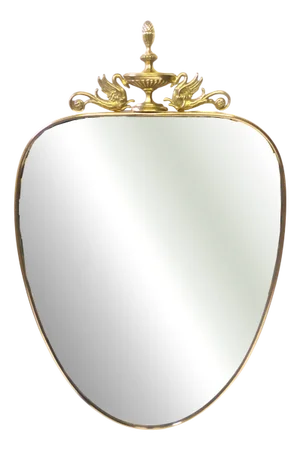 Italian Mirror with Swans, 1940s