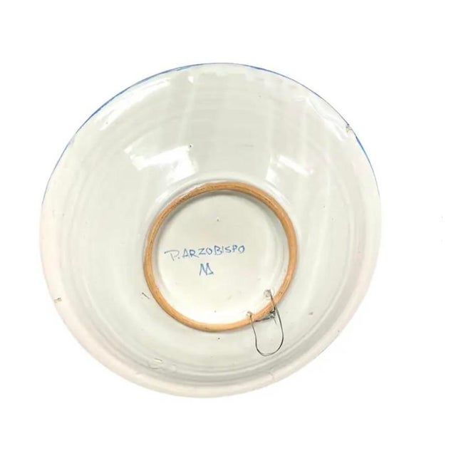 Hand-Painted Spanish Ceramic Charger by P. Arzobispo For Sale In Tampa - Image 6 of 7