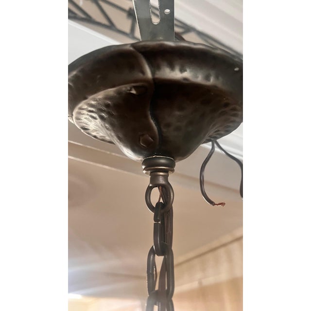 Metal 1990s Rejuvenation 18" Iron Chandelier For Sale - Image 7 of 7