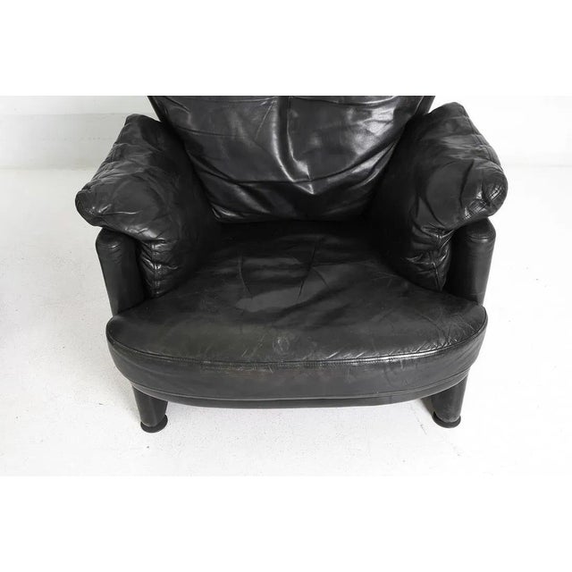 Black Pair Rolf Benz Modern Leather Lounge Chairs For Sale - Image 8 of 11