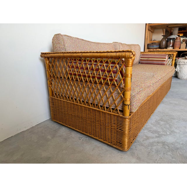 Vintage McGuire San Francisco Coastal Organic Wicker & Rattan Sofa For Sale - Image 4 of 12