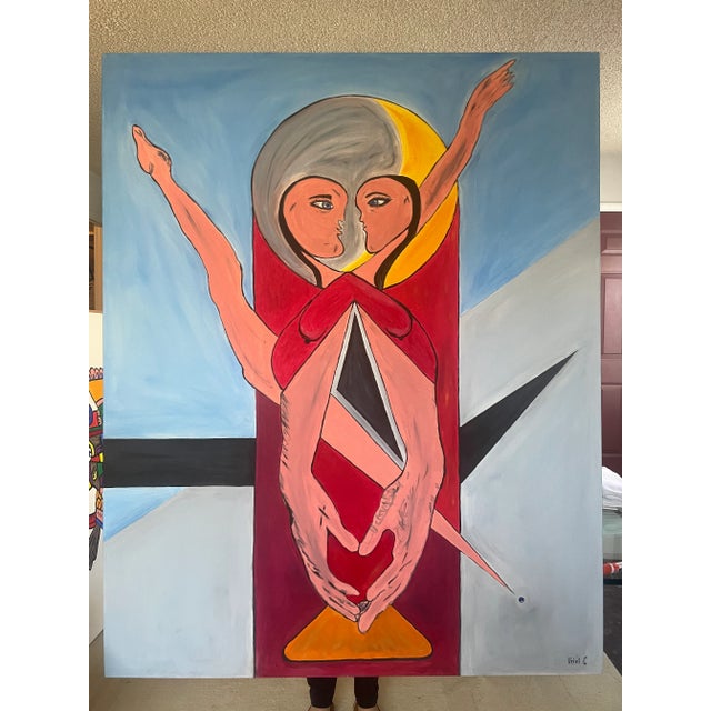 2020s "Union" Contemporary Surrealist Modern Figurative Oil Painting by Uriel Carbajal For Sale - Image 5 of 5