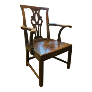 Antique 18th Century English Georgian Oak Arm Chair
