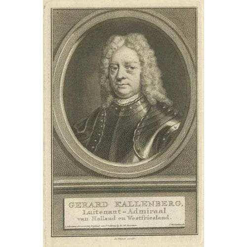 Dutch Naval Portraits, 1700s, Paper, Set of 3 For Sale - Image 6 of 10