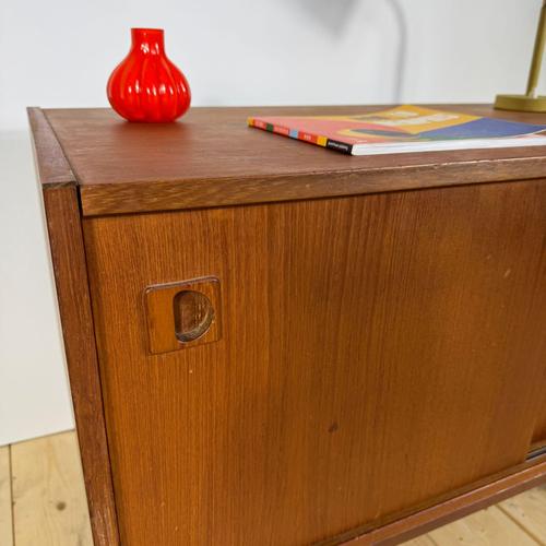Small Danish Teak Sideboard with Sliding Doors, 1960s For Sale - Image 6 of 7