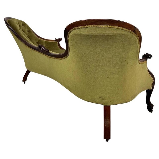 19th Century English Victorian Mahogany Spoon-Back Settee For Sale - Image 6 of 12