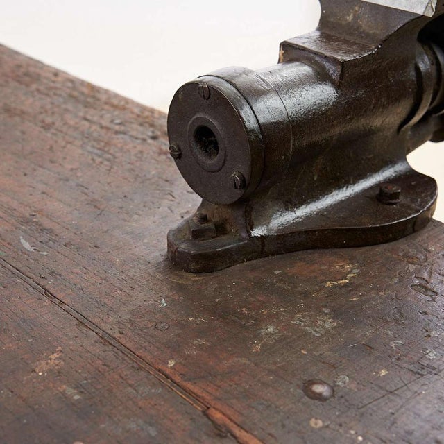 Antique Wooden Workbench with Vice and Drill For Sale - Image 14 of 18