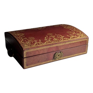 Red Leather Jewelry Box For Sale