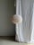Contemporary Japanese-Style Round Pink Rattan and Natural Linen Pendant Light For Sale - Image 3 of 18