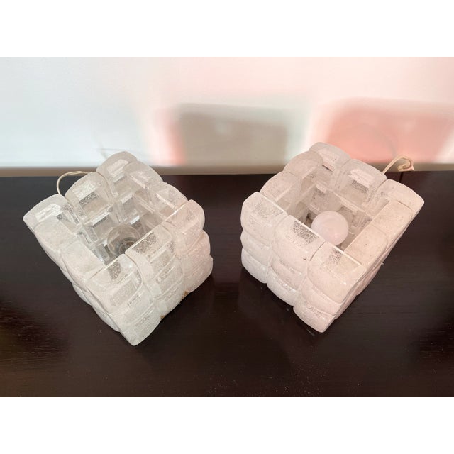 1970s 1970s Glass Cube Lamps by Poliarte, Italy - a Pair For Sale - Image 5 of 11