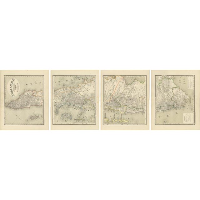 4-Sheet Maps of Sumatra from the Dutch East Indies, 1884, Set of 4 For Sale - Image 10 of 10