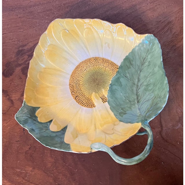 Antique 18th Century Meissen Porcelain Botanical Sunflower Dish For Sale - Image 13 of 15