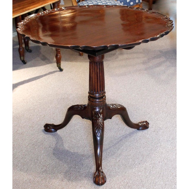 Queen Anne George II English Pie Crust Tilt Top Tea Table - 18th Century For Sale - Image 3 of 12