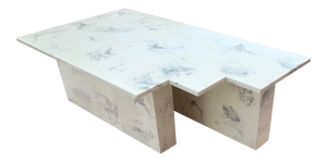 Vintage Postmodern Geometric Shaped Marble Coffee Table