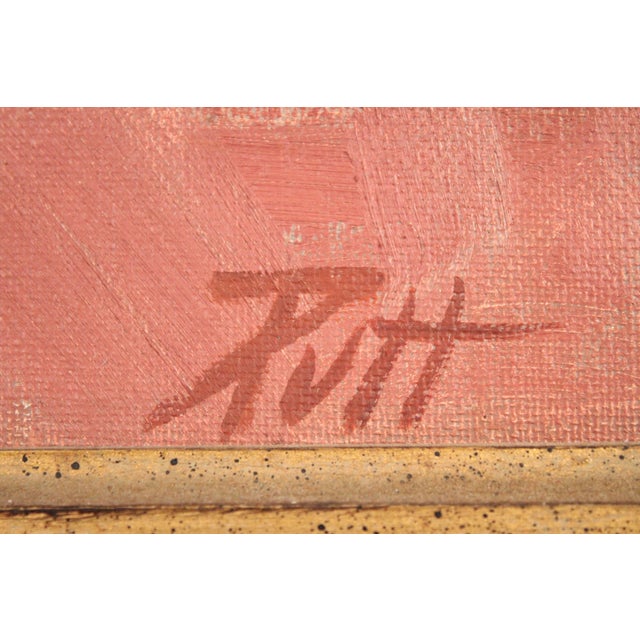 Interior Painting of a Blonde Girl on a Red Sofa by Donald Putt Putman (1926-2007) For Sale In Los Angeles - Image 6 of 11